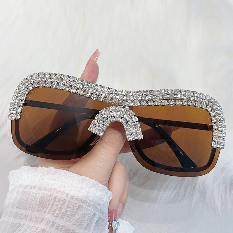Wholesale Diamond Frameless Trimmed Diamond Sunglasses